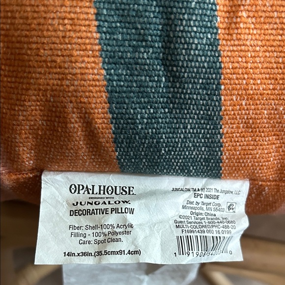 Opalhouse Jungalow 14” x 36” Multicolor Striped Lumbar Pillow - Picture 5 of 6